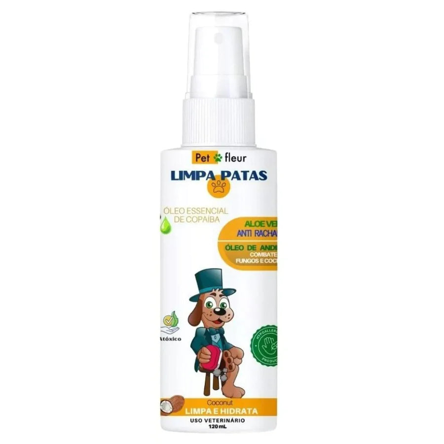 Frasco Spray Limpa Patas Petfleur 120 ml