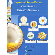 Kit Espuma Limpa Patas função antifúngica com Escova massageadora Óleo de Andiroba Vitamina E + Stick Balm Hidratante An - loja online