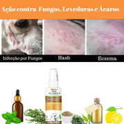 Spray 100% Natural Antifúngico Herbal para peles e pelos Caes e gatos - loja online