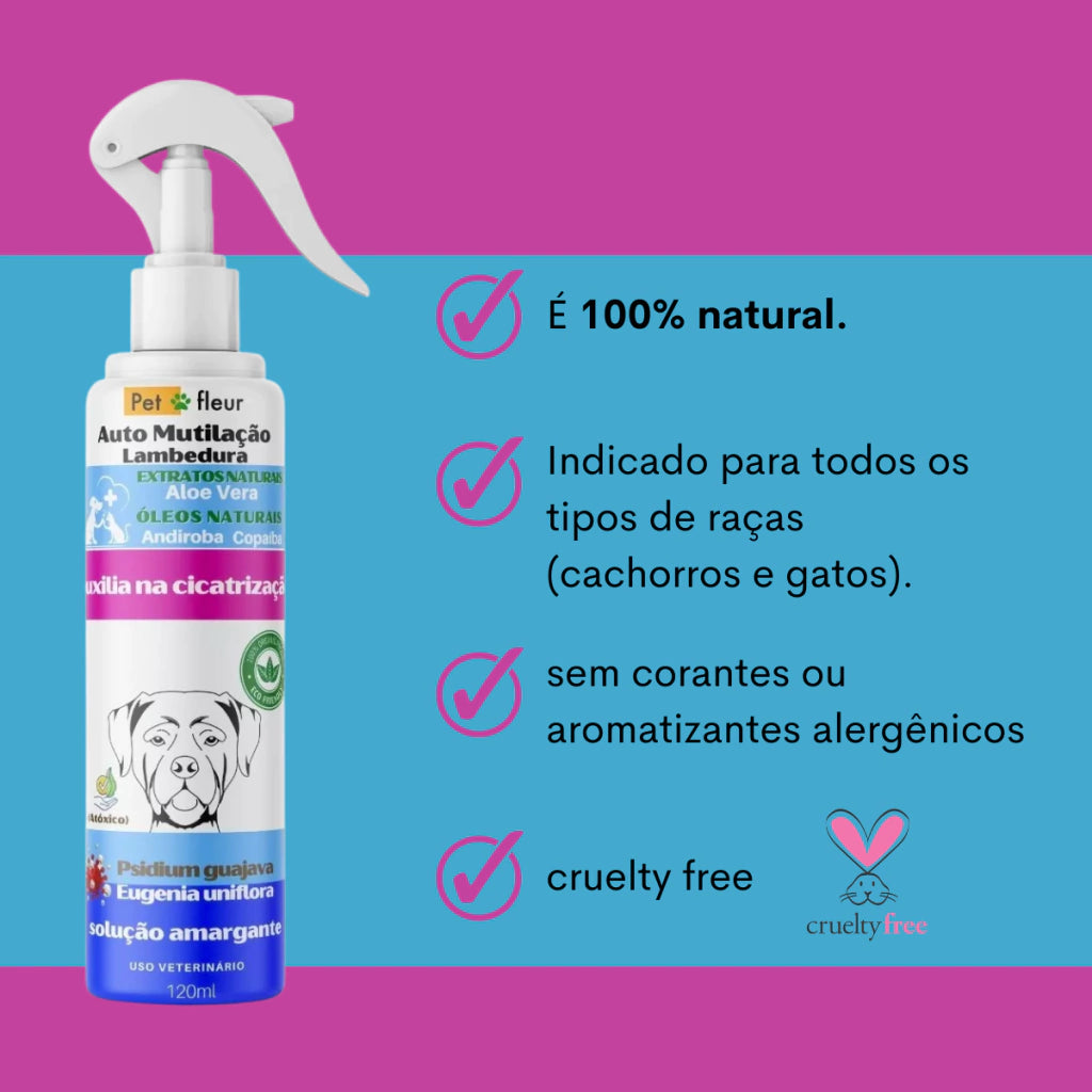 Imagem do Anti Mutilação Lambedura Cicatrizante Pet Natural Caes Gatos - Envio Imediato