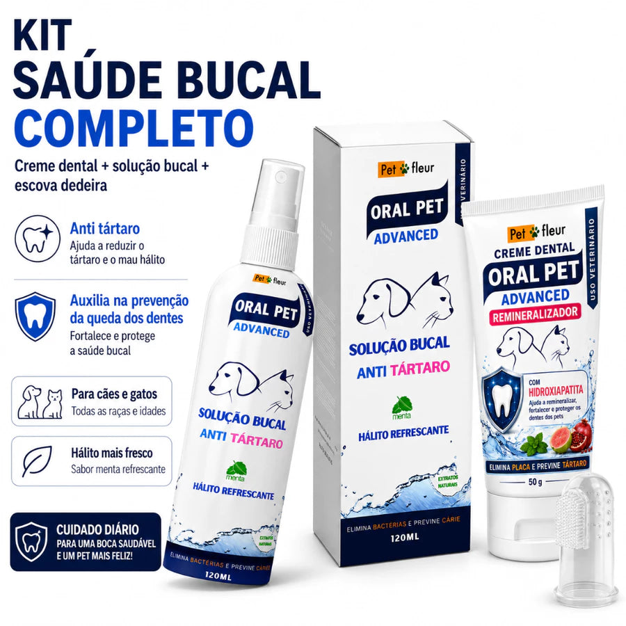 Kit Pasta de dente Hidroxiapatita Caes e Gatos