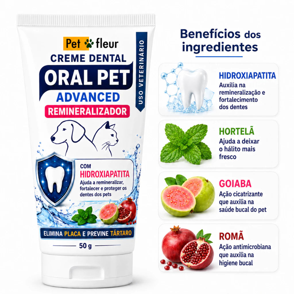 Kit Pasta de dente Hidroxiapatita Caes e Gatos