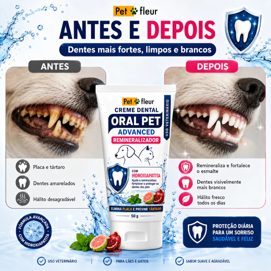 Kit Pasta de dente Hidroxiapatita Caes e Gatos