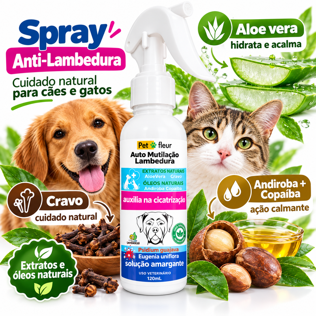 Spray Antilambedura Petfleur 120 ml