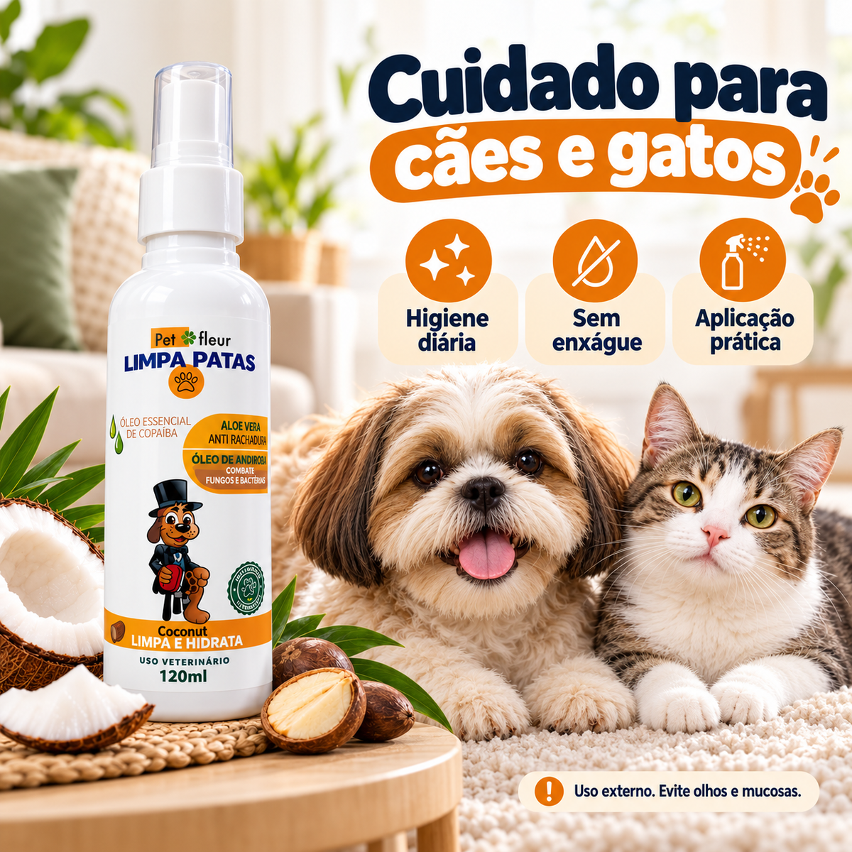 Spray Limpa Patas Petfleur 120 ml