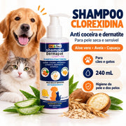 Shampoo Dermapet Clorexidina Petfleur 240 ml para cães e gatos