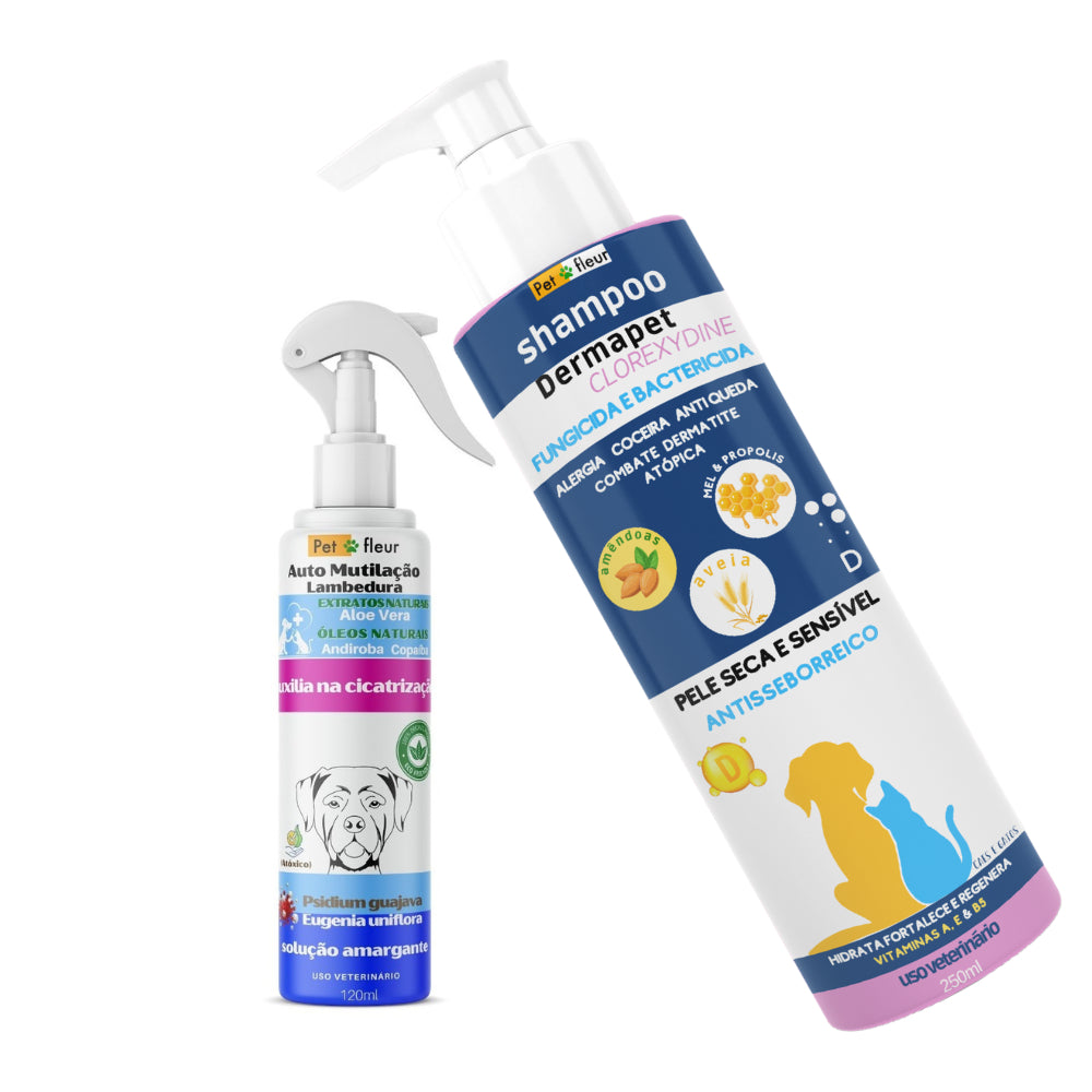 Shampoo Clorexiderm Petfleur em kit Shopee - referência histórica