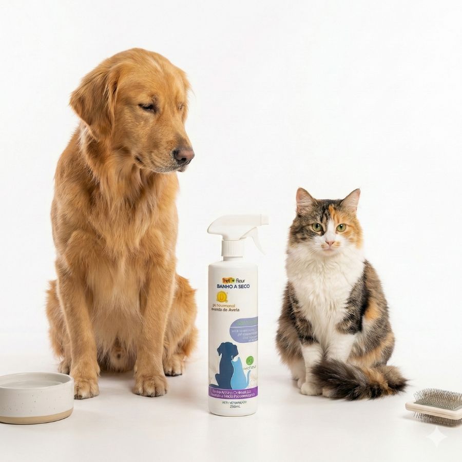 Banho a Seco Lavanda Petfleur com cães e gatos - referência Shopee histórica
