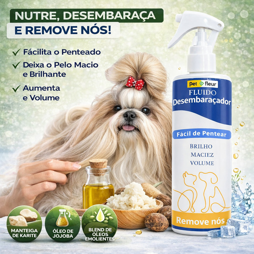 Spray Desembaraçador Petfleur 240 ml - ingredientes e benefícios Shopee