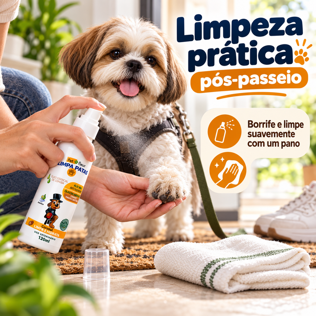 Spray Limpa Patas Petfleur 120 ml
