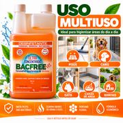Bacfree Vet uso multiuso em pisos, canis, gatis, caixas de areia e quintais