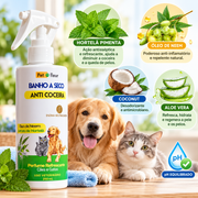 Banho a Seco Anti Coceira Petfleur 250 ml para cães e gatos