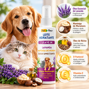 Leite Hidratante Leave In Petfleur Lavanda 250 ml para cães e gatos