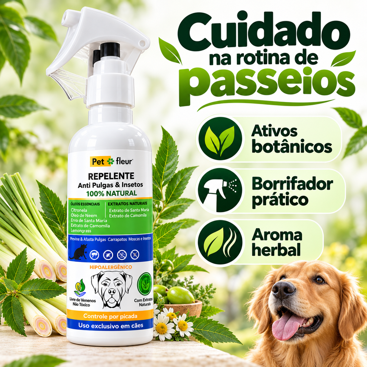 Spray Repelente Natural Petfleur 120 ml