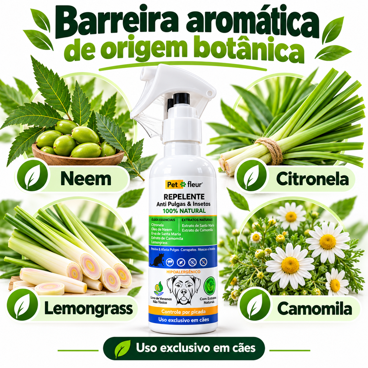 Spray Repelente Natural Petfleur 120 ml